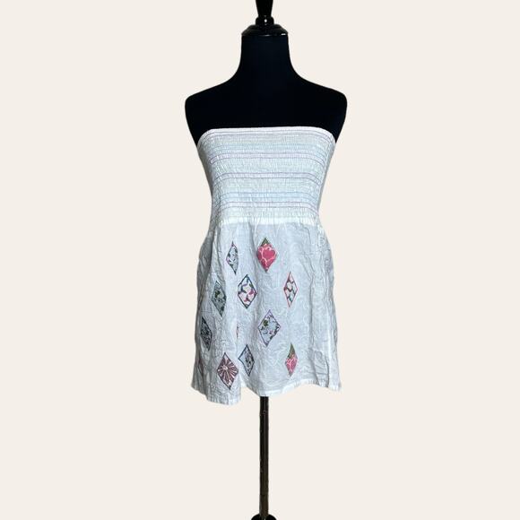 Blue Sky white embroidered mock strapless top size Large - Picture 7 of 8